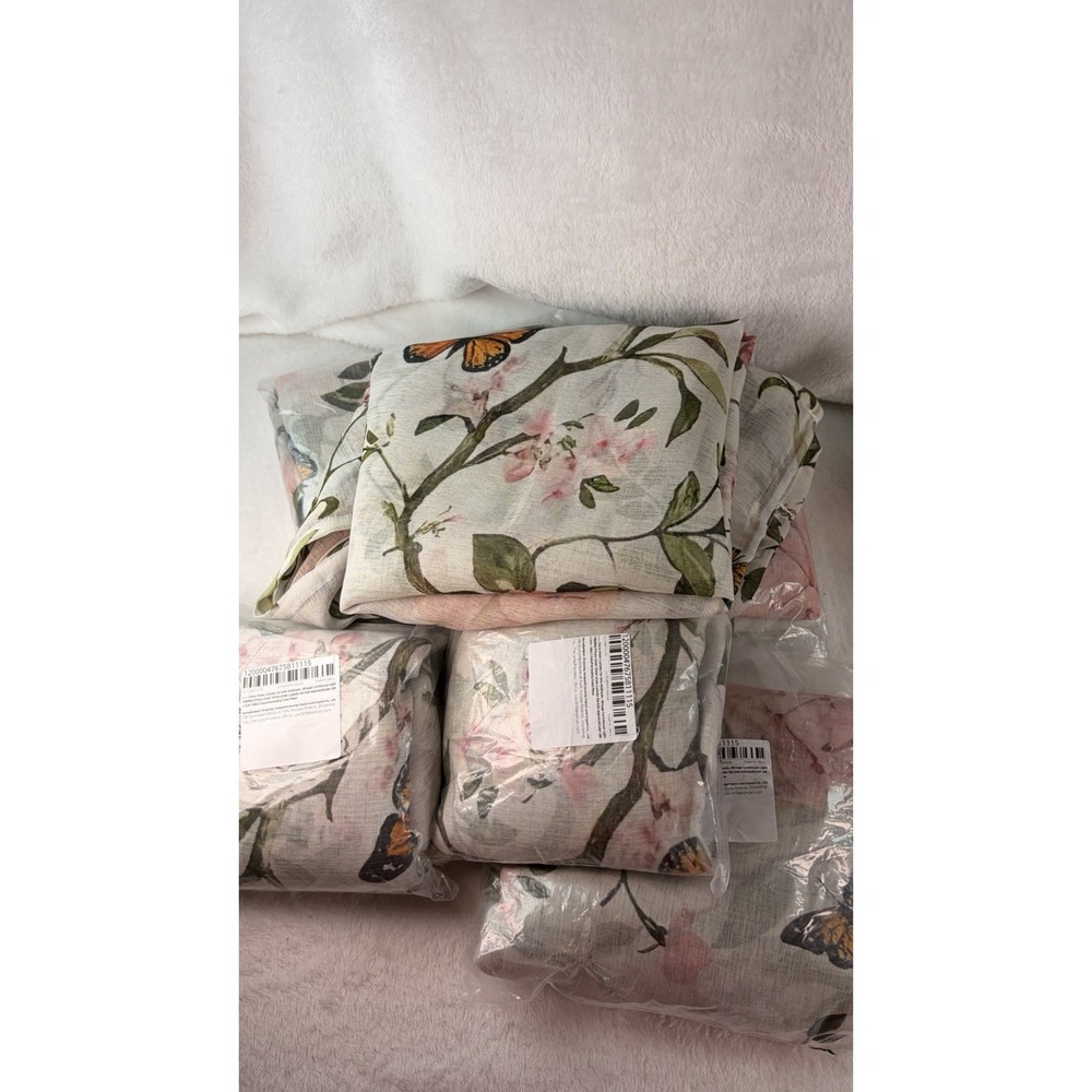 Vintage-Style Botanical Semi-Sheer Curtains 6-Pack Room Bundle Cottagecore